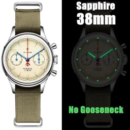 Seakoss Men 1963 Chronograph 38mm 40mm Acrylic Sapphire Glass Luminous Seagull ST1901 Movement Pilot Aviation Mechanical Watches