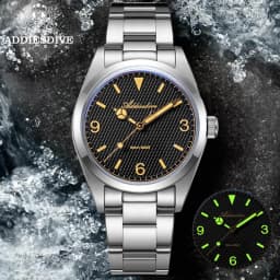 ADDIESDIVE New Men's Analog Watch Bubble Mirror Glass 100m Luminous Men's Quartz Watches with Stainless Steel Bracelet AD2096