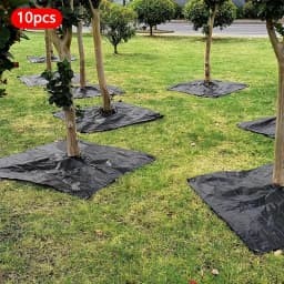 10 Reusable Tree Weeding Moisturizing Hoods - Non Woven Biodegradable Tree Mat and Grassland Plastic Film