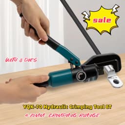 8T Hydraulic Crimping Tool 4-70mm² Wire Crimper Copper Aluminum Terminals with 8 Dies