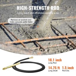 SucceBuy Electric Concrete Vibrator 1300W 16000 VPM 2HP Copper Motor Handheld Portable Pencil Remove Air Bubble and Level