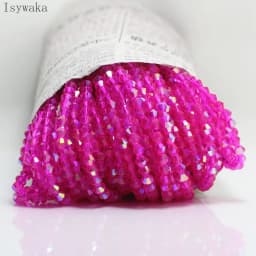 Isywaka Red Half AB 100pcs 4mm Bicone Austria Crystal Beads Charm Glass Beads Loose Spacer Bead for DIY Jewelry Making