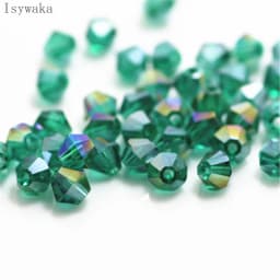 Isywaka Red Half AB 100pcs 4mm Bicone Austria Crystal Beads Charm Glass Beads Loose Spacer Bead for DIY Jewelry Making