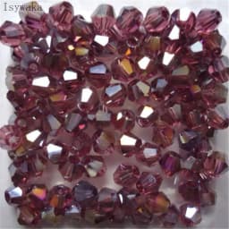 Isywaka Red Half AB 100pcs 4mm Bicone Austria Crystal Beads Charm Glass Beads Loose Spacer Bead for DIY Jewelry Making