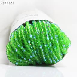 Isywaka Red Half AB 100pcs 4mm Bicone Austria Crystal Beads Charm Glass Beads Loose Spacer Bead for DIY Jewelry Making