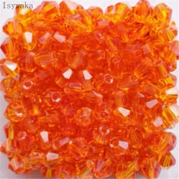 Isywaka Red Half AB 100pcs 4mm Bicone Austria Crystal Beads Charm Glass Beads Loose Spacer Bead for DIY Jewelry Making