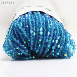 Isywaka Red Half AB 100pcs 4mm Bicone Austria Crystal Beads Charm Glass Beads Loose Spacer Bead for DIY Jewelry Making