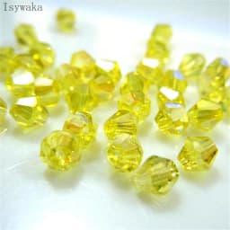 Isywaka Red Half AB 100pcs 4mm Bicone Austria Crystal Beads Charm Glass Beads Loose Spacer Bead for DIY Jewelry Making