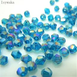 Isywaka Red Half AB 100pcs 4mm Bicone Austria Crystal Beads Charm Glass Beads Loose Spacer Bead for DIY Jewelry Making
