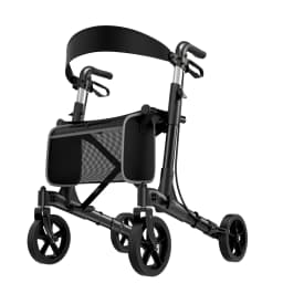 Foldable Rollator Walker With Seat, Walker For Seniors With Durable Aluminum, 8" Big Wheels For All Terrain