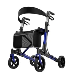 Foldable Rollator Walker With Seat, Walker For Seniors With Durable Aluminum, 8" Big Wheels For All Terrain