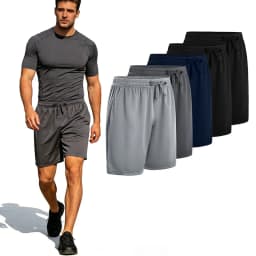 5-Piece Men's Casual Shorts with Drawstring Waistband, Breathable Fabric, Available in Multiple Colors - Ideal Choice for Summer