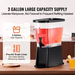 SucceBuy Beverage Dispenser 3 Gallon Drink Dispenser for Parties Plastic Juice Dispenser w/ Stand Spigot Lid Iced Tea Dispenser