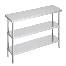 SucceBuy Stainless Steel Food Prep Table Commercial Kitchen Worktable W/Adjustable Undershelf Heavy Duty Prep Table Metal Table