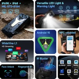 Ulefone Armor 34 Pro Plus 5G AI Rugged Phone 6.95" 25500mAh 32GB+512GB Built-in Projector 120Hz NFC Dimensity 7400X Smartphone