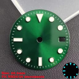 28.5mm Aseptic Dial Suitable for NH34/NH35/NH36 Movement Blue-Green Luminous Dial Replacement Part Watch Watches Dial
