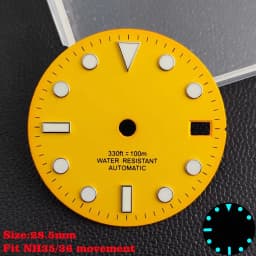 28.5mm Aseptic Dial Suitable for NH34/NH35/NH36 Movement Blue-Green Luminous Dial Replacement Part Watch Watches Dial