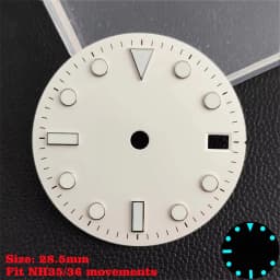 28.5mm Aseptic Dial Suitable for NH34/NH35/NH36 Movement Blue-Green Luminous Dial Replacement Part Watch Watches Dial