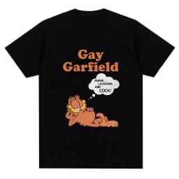 New Arrival Fashion Men's Cartoon Cat Print Cotton T-Shirt Funny Lazy Cat Design Soft Breathable Pure Cotton Casual Comfort Fit