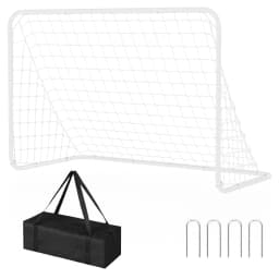 Heavy Duty Portable Soccer Goal for Backyard Beach, Metal Frame Mesh Collapsible Soccer Rebounder Net Football Trainer w/ Bag