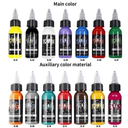 KVM 1oz (30ml) 7/14 Colors Professional Tattoo Ink for Body Art Natural Plant Micro Pigment Permanent Tattoo Ink for Body Paint
