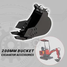 200mm narrow bucket – excavator attachment, equipped with extra pins for improved flexibility and efficiency! Free shipping.