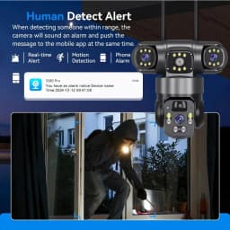 9MP Full HD Solar WiFi Camera 3 Screen 3 Lens 10X Zoom PIR Human Detect Camera Surveillance Night Vision Security Protection