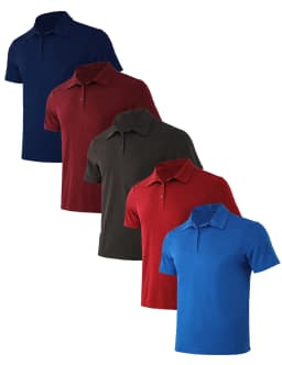 5-Piece Men's Summer Solid Color Short-Sleeved Polo Shirt Breathable Quick-Drying Short-Sleeved Top