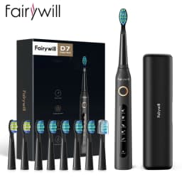 Fairywill Electric Sonic Toothbrush FW-507 USB Charge Rechargeable Adult Waterproof Electronic Tooth Brushes Replacement Heads 8