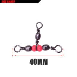 10Pcs/lot 3 Way Fishing Rolling Brass Barrel Triple Swivels Bearing Connector Solid Ring Fishing Fishing Tackle Accessory