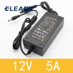 1pcs 12V5A New AC 100V-240V 60W Converter Power Adapter DC12V 5A 2.1mm-2.5mm*5.0mm DC Plug Power Supply Adapter
