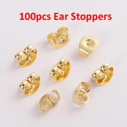 100pcs Gold Color 316L Stainless Steel Earring Studs DIY Ear Blank Post Pins 3-12mm Flat Round Tray Base Ear Jewelry Making DIY