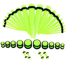 36pcs/lot Acrylic Ear Gauge Taper and Plug Stretching Kits Mixed Color Ear Flesh Tunnel Expansion Body Piercing Jewelry 14G-00G