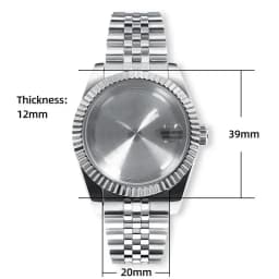36mm/39mm Sapphire Glass For Men Watch Case Fit NH36 NH34 NH35 Movement Fashion Waterproof Jubilee Stainless Steel