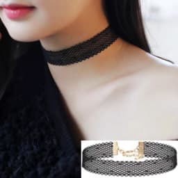 Handmade Velvet Lace Vintage Choker Necklace for Women Collar Torques Trendy Neck Jewelry Stretch Charm Gothic Punk Black Heart