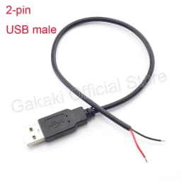 0.3m/1m/2m 5V USB Power Supply Cable 2 Pin USB 2.0 A Female Male 4 Pin Wire Jack Charger Charging Cord Extension Connector DIY