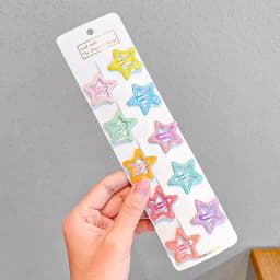 10PCS/Set New Girls Cute Colorful Star Waterdrop Shape Hairpins Kids Sweet Hair Ornament Clip Barrettes Fashion Hair Accessories