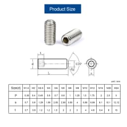 NINDEJIN hex socket set screw cup point stainless steel m2 m3 m4 m5 m6 m8 m10 headless hexagon socket grub screw DIN916