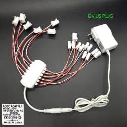 3V/5V/12V AC/DC Adapter Power Supply with 12 Ports AU/EU/US/USB Plug Portable Power Output for Model Lamp/Railroad/Train Layout