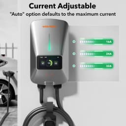 WOLFBOX EV Charging Station Type 2 22KW 32A 1 Phase Electric Vehicle Car Charger Wallbox with LCD Screen APP Control RFID Card
