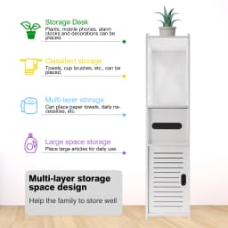 Bathroom Floor Cabinet Free Standing slim bathroom cabinet with Paper Towel Drawer & Cupboard Storage Organizer Home Furniture