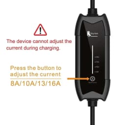 Feyree EV Portable Charger 3.5kW Type2 Connector 16A Single Phase 5m Cable Current Adjustable for Electric Vehicle Car Charger