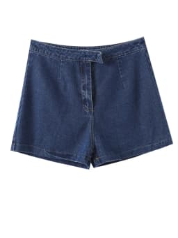 Summer Women's Denim Shorts Sleeveless High Waist Wide Leg Shorts A-Line Hot Pants Lady Jeans Bottoms Shorts Casual Style Jeans