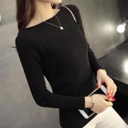 HELIAR Women Ribbed Slash Neck Slim Sweater Knitted Long Sleeve Office Sweaters Casual Solid Pullovers For Women 2025 Autumn