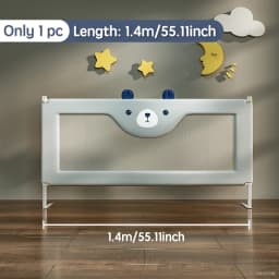PANGDUBE 1 PCs Baby Crib Safety Barrier, Side Protection for Crib, Toddler Barrier, Protection against Baby falling out of bed, screw mount or mattress built into bed frame.