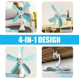 3-in-1 220V Multifunction Electric Fan 8W 5 Leaves Mute Wall Hanging Clip Fans Foldable Holder Air Fan US/EU Plug