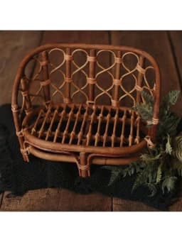 Newborn Photography Props Rattan Vintage Handmade Baby Shooting Bed Wood Bamboo Bench Bed Basket Furniture Baby Photoshoot Prop
