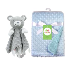 Personalized Baby Blanket Custom Name Soft Minky Dot 2-Piece Blanket Set Baby Shower Gift for Boys Girls