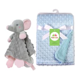 Personalized Baby Blanket Custom Name Soft Minky Dot 2-Piece Blanket Set Baby Shower Gift for Boys Girls