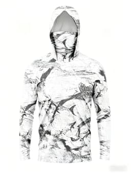 American Men's Summer New Fish Graffiti Print Soft and Breathable Long Sleeved T-Shirt Fishing Suit Outdoor Leisure Vacation Top